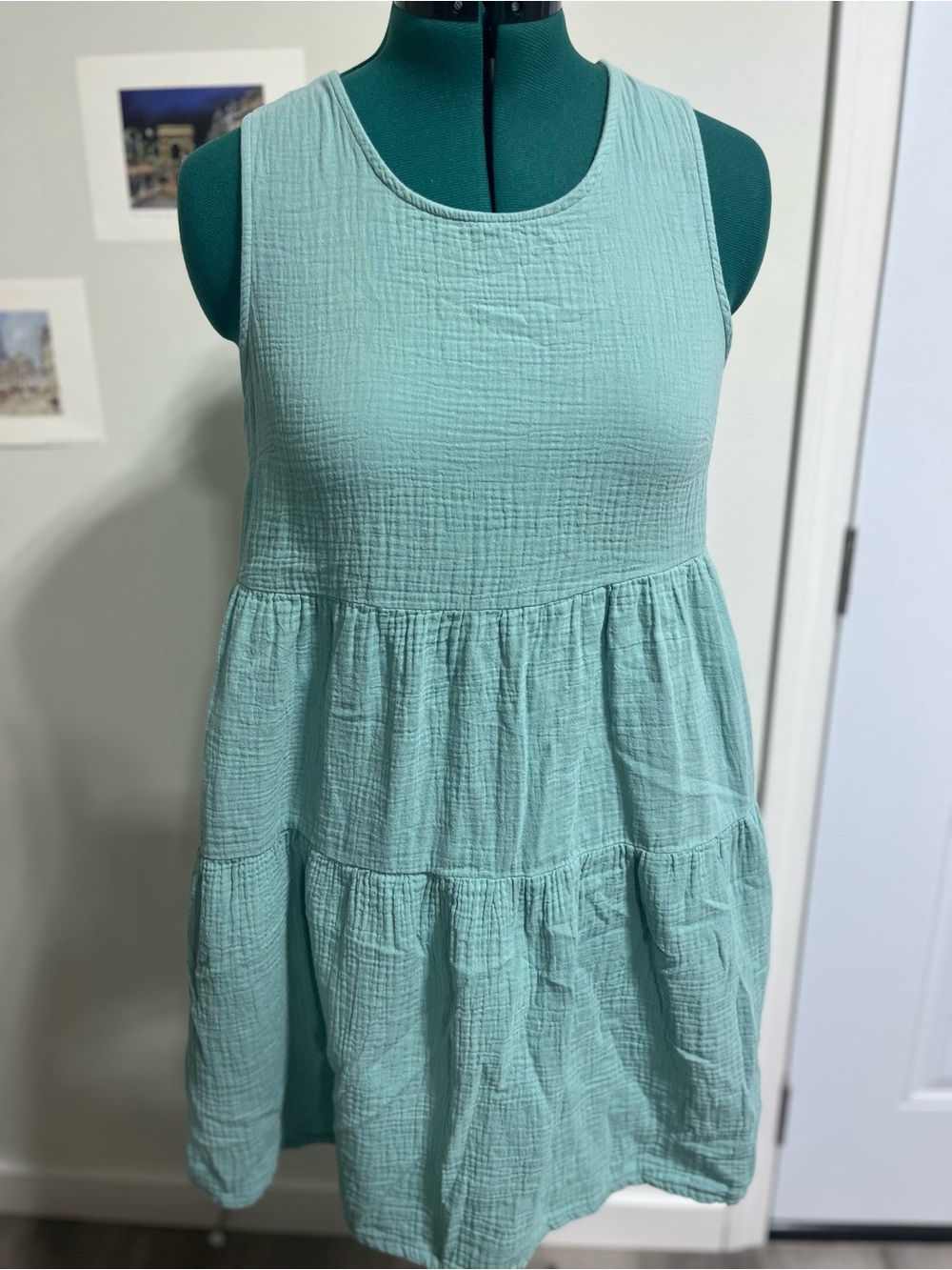 Universal Thread Mint-Green Sleeveless Crinkle Tank Dress
